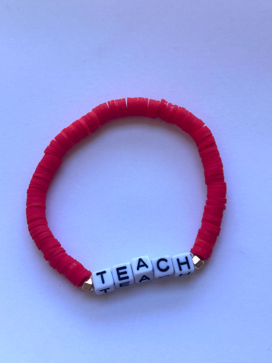 Teach Clay Beaded Bracelet