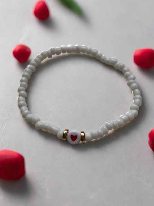 Red Heart Beaded Bracelet